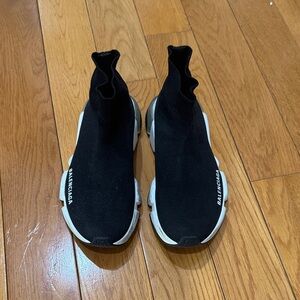 Balenciaga Black Sock Sneakers with White Accents